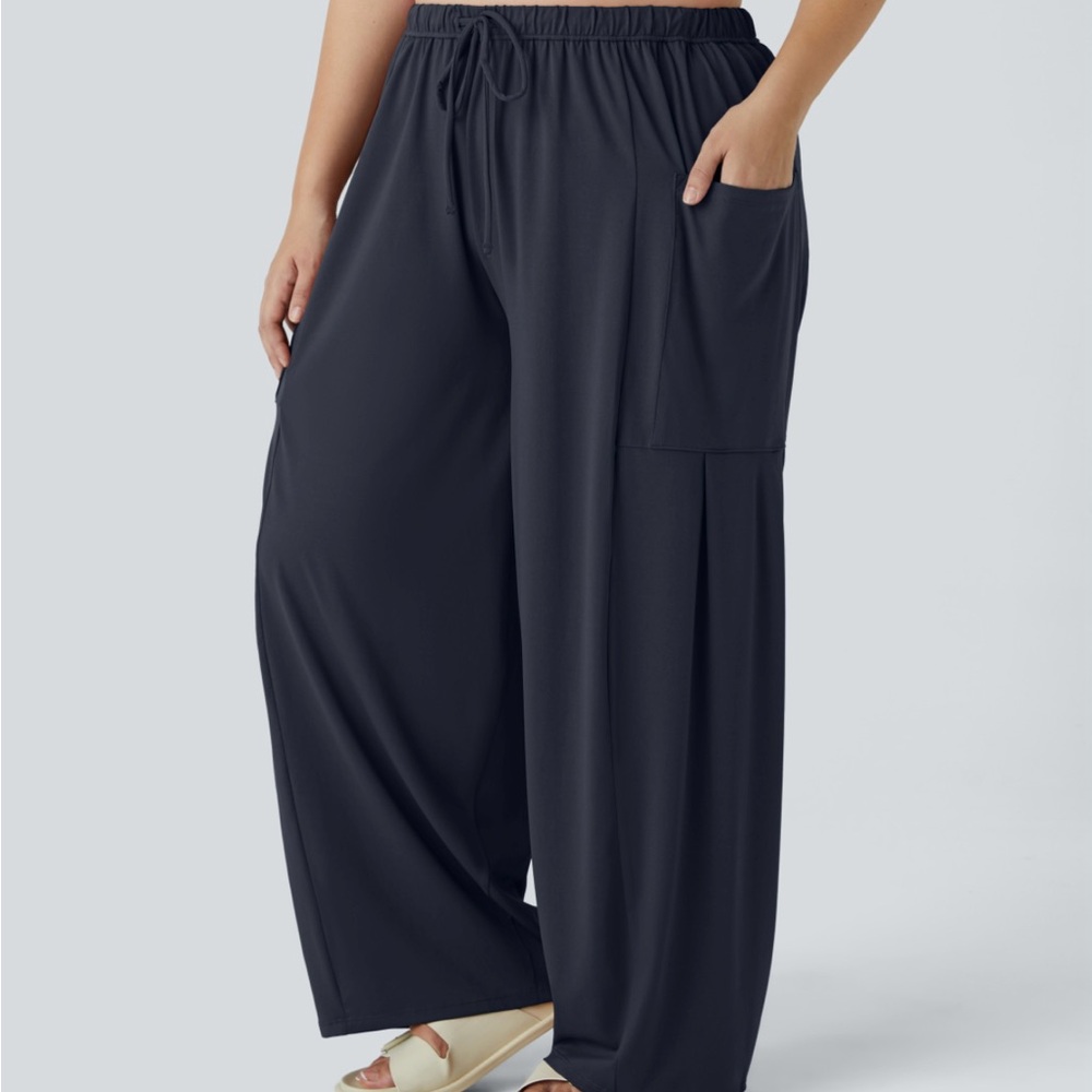 Women's Blue Wide-Leg Pants